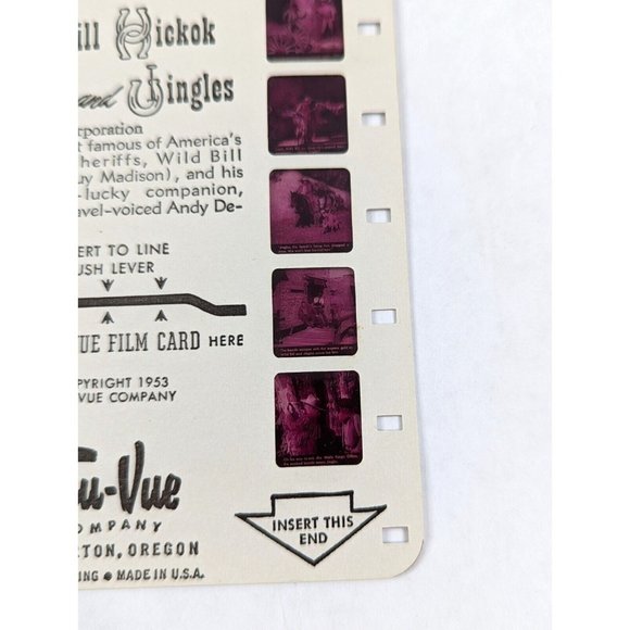 Tru-Vue Film Card Stereoview Wild Bill Hickok and Jingles T-2‎ Vintage 1950s 3D - Picture 4 of 4